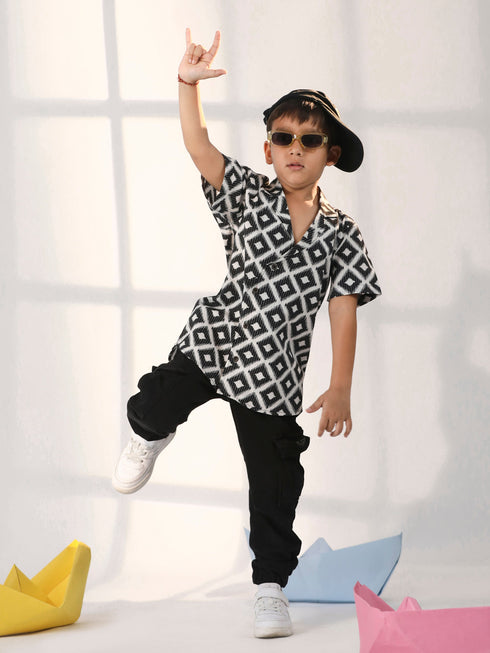 Boy's' Black Ethnic Shirt